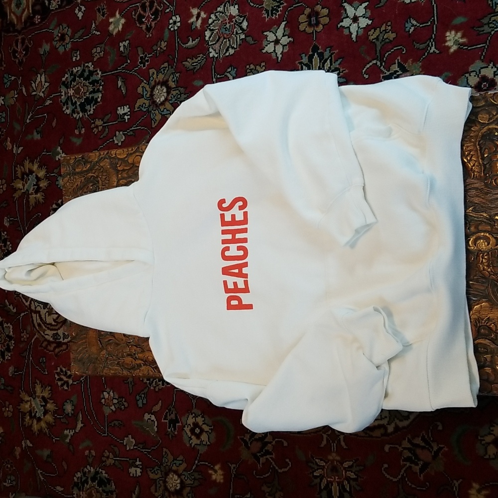 PEACHES FROM GEORGIA Hoodie Cropped Medium White